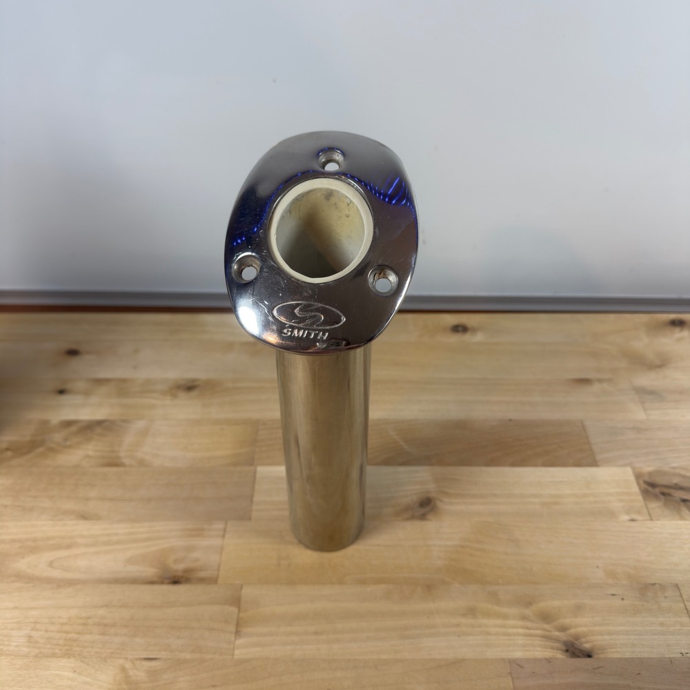Smith Stainless Steel 30 Degree Flush Mount Boat Fishing Rod Holder 9 Inch